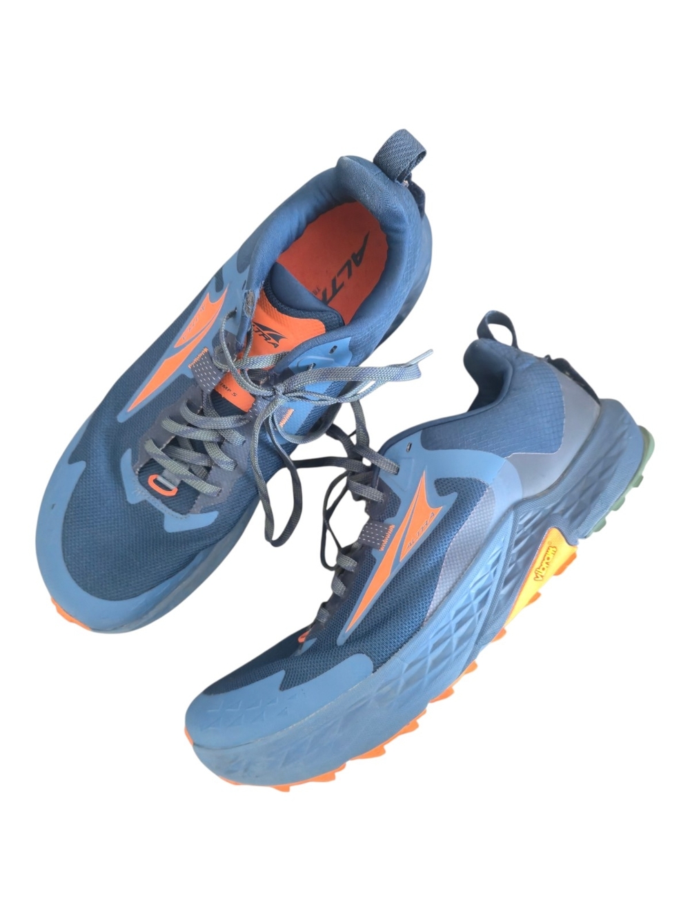 Men’s Altra Timp 5 Trail Running Shoes Size 14 Blue Orange Vibram Active Perform